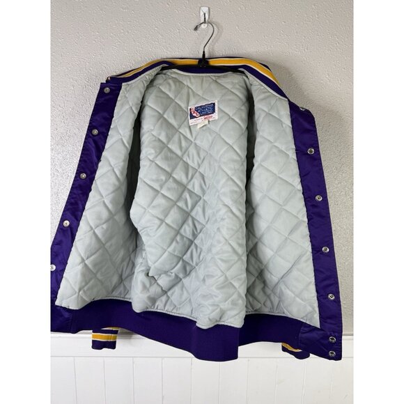 VTG Washington Huskies Satin Jacket Mens L Made In USA Front Back Spell Out READ - Picture 14 of 16